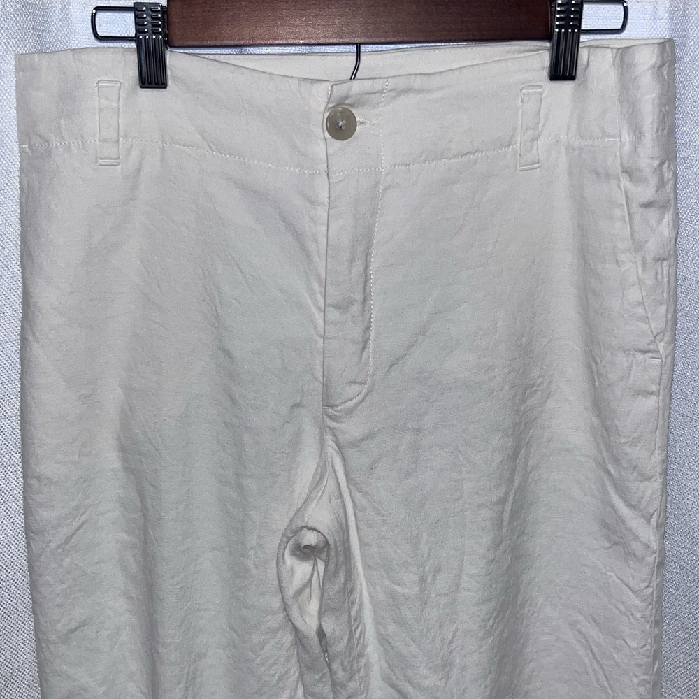 Banana‎ Republic Harrison Linen Pants White Wide Leg Womens 8 Coastal Cowgirl